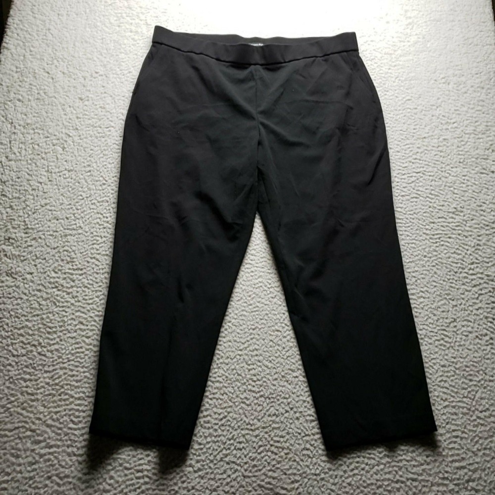 Hilary Radley Pants Womens 2XL Black Knit Ankle Pull On Elastic Waist Stretch